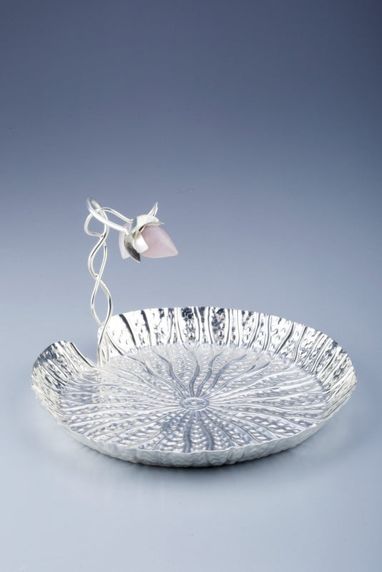 Silver Plated Lotus Nakshi Platter