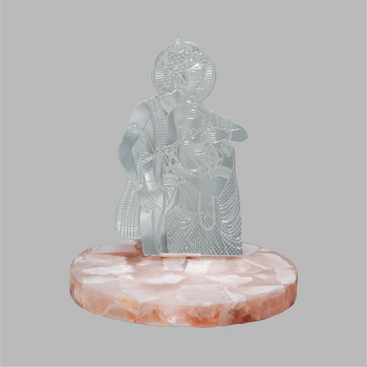 Radha Krishna On Rose Quartz