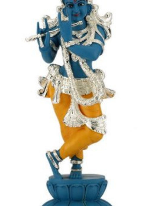 Big Standing Krishna Blue (Silver Dhoti )