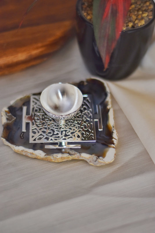 Mantra diya on agate