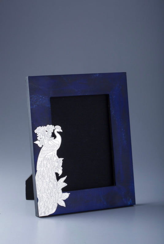 Peacock Photo frame on Compressed Lapiz Stone