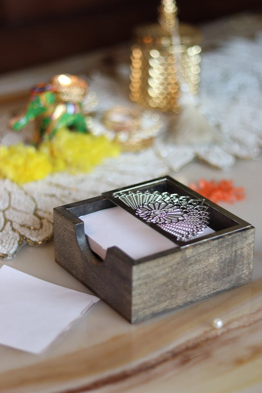 Peacock Cut Work Note Pad Holder