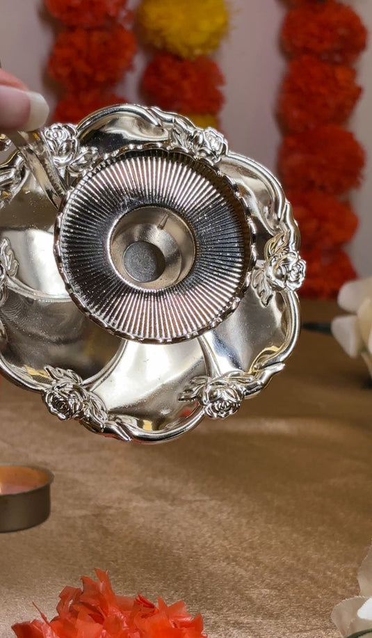 Silver Plated Diya