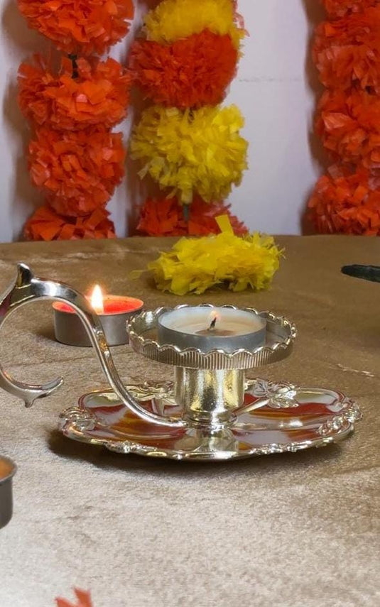 Silver Plated Diya