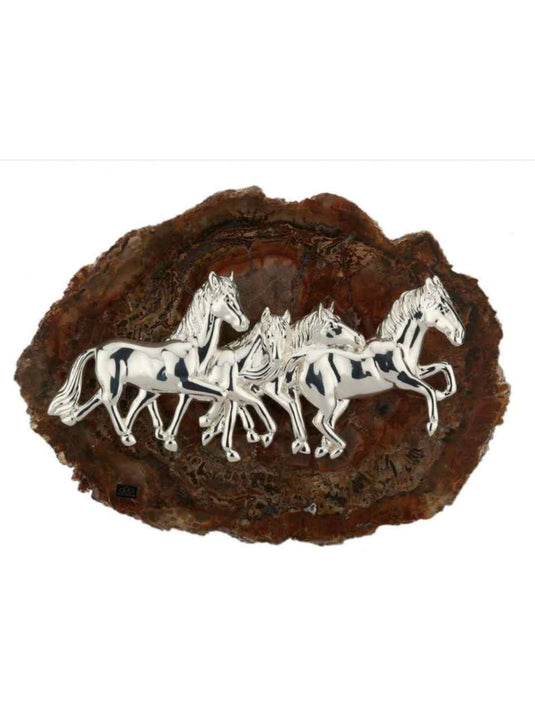 Galloping Horses on Petrified Wood