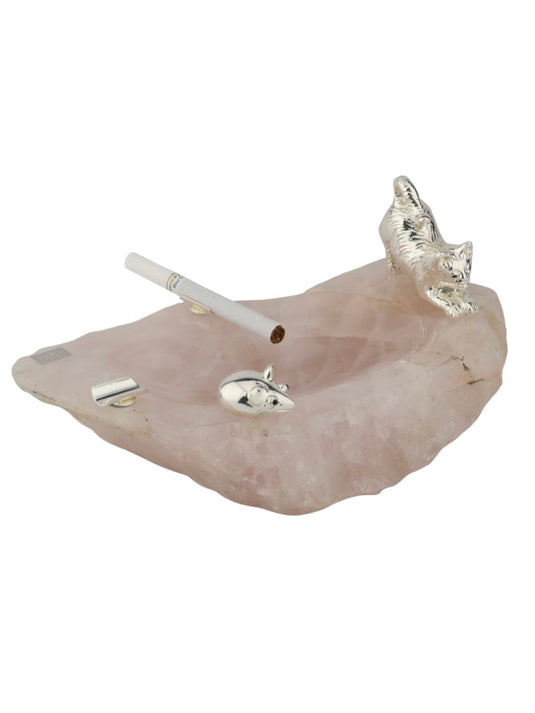 Cat & Mouse Ash Tray  Quartz