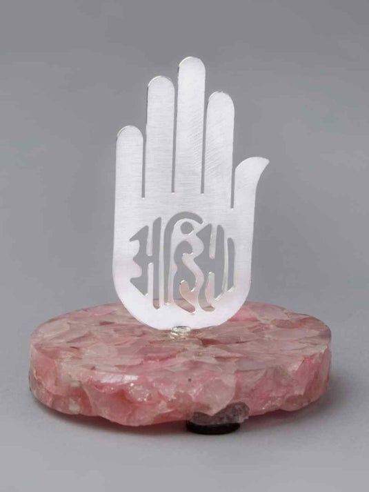 Jain Cutwork On Rose Quartz Base (Small)