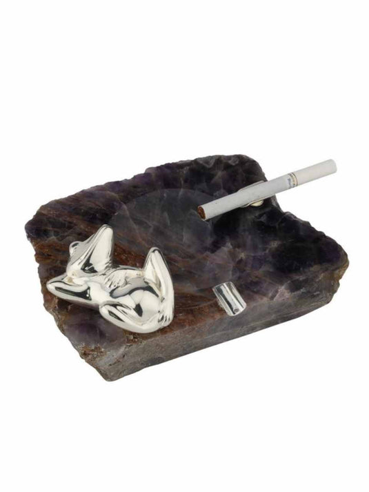 Lazy Frog Ash Tray on Amethyst Tray