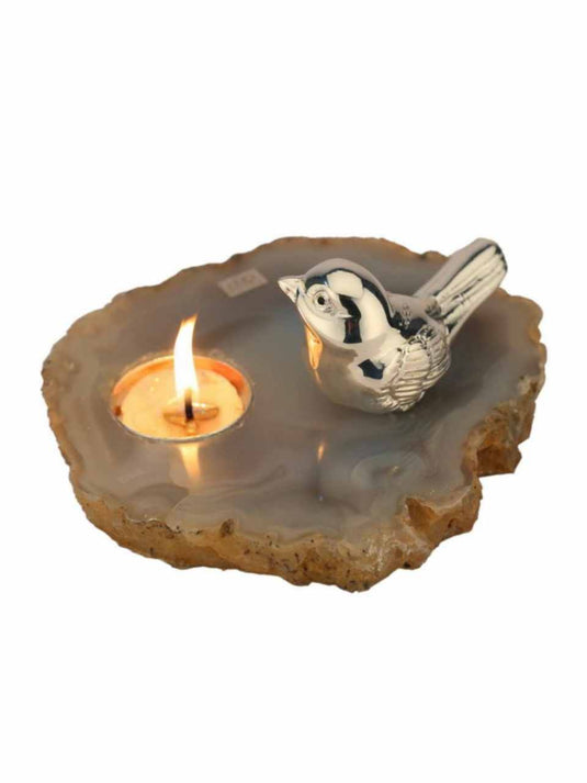 One Bird on Agate T Light