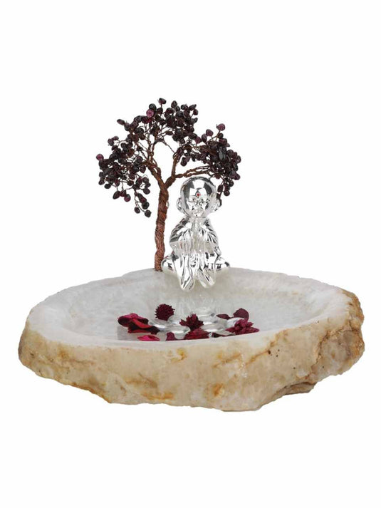 Peaceful Monk on Agate with Tree